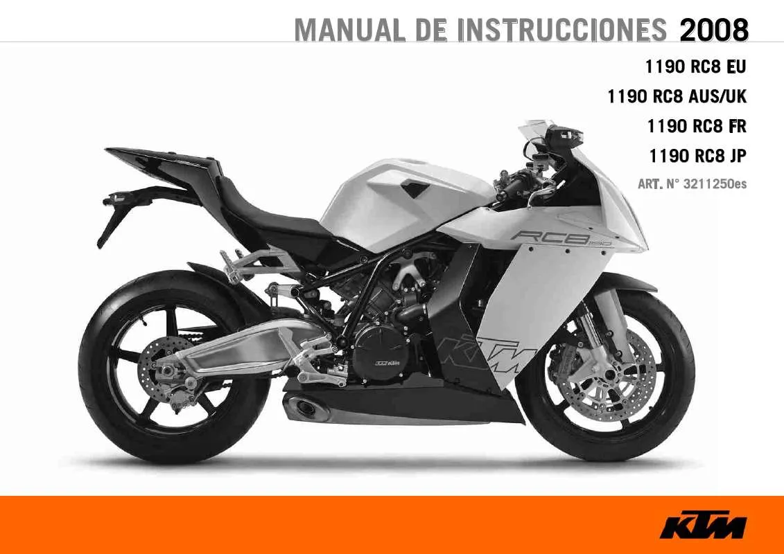 Mode d'emploi KTM 1190 RC8 AUS