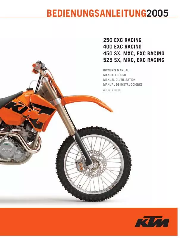 Mode d'emploi KTM 250 EXC RACING