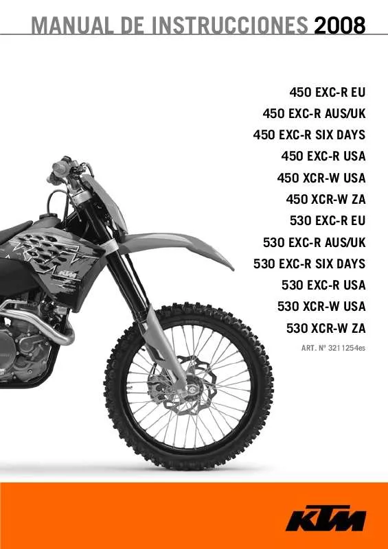 Mode d'emploi KTM 450 EXC-R SIX DAYS