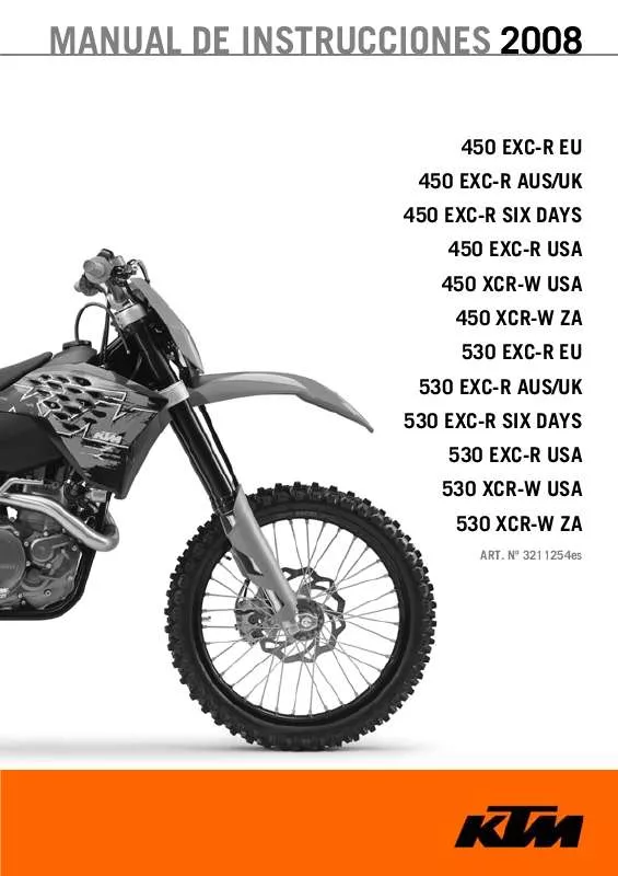 Mode d'emploi KTM 450 XCR-W ZA