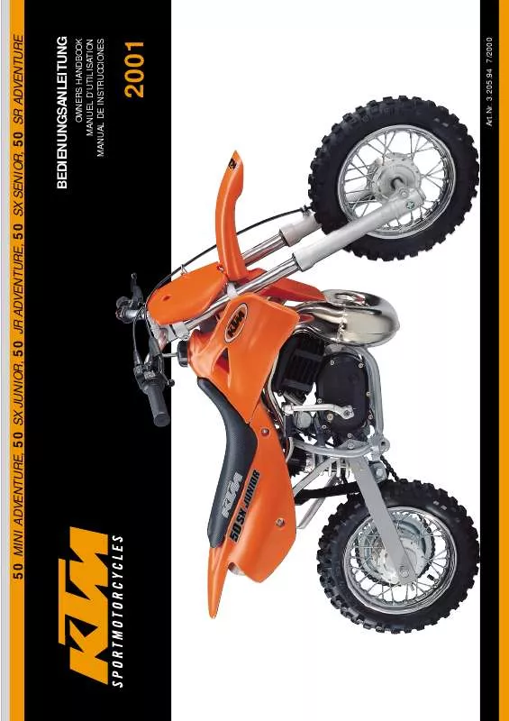 Mode d'emploi KTM 50 JR ADVENTURE