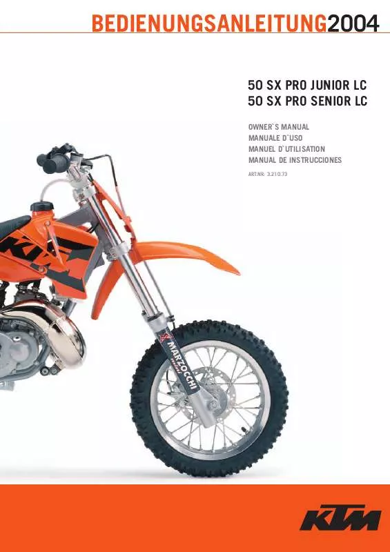 Mode d'emploi KTM 50 SX PRO JUNIOR LC