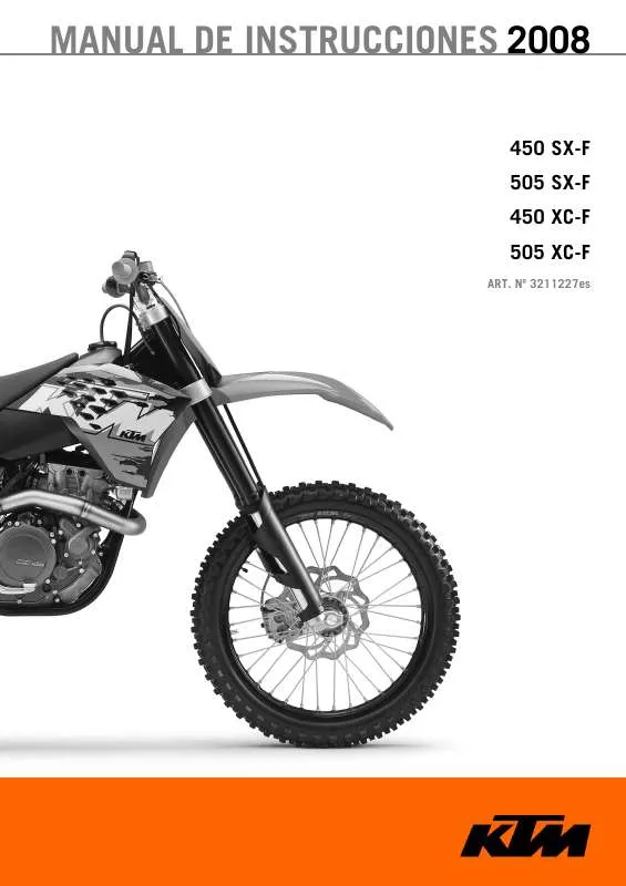 Mode d'emploi KTM 505 XC-F