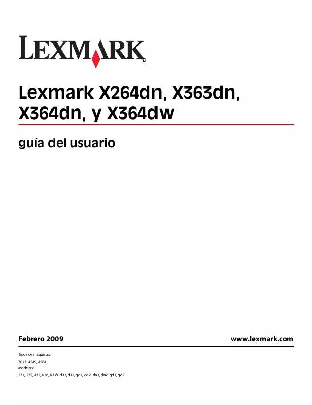 Mode d'emploi LEXMARK X364DN