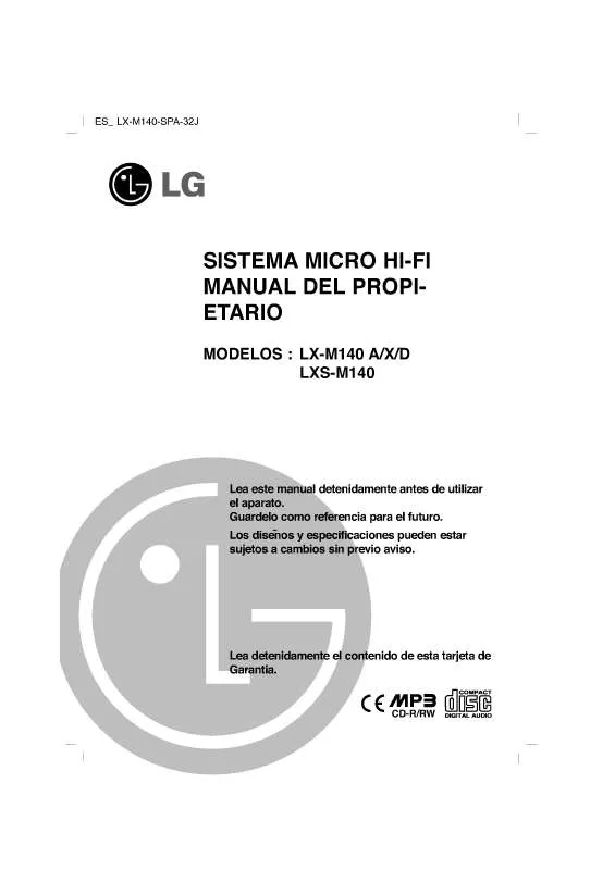 Mode d'emploi LG LX-M140D