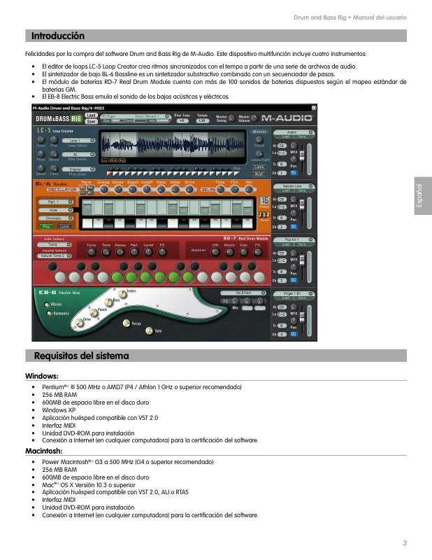 Mode d'emploi M-AUDIO DRUM AND BASS RIG