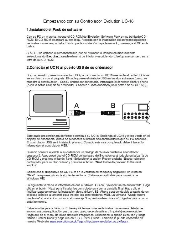 Mode d'emploi M-AUDIO EVOLUTION UC16