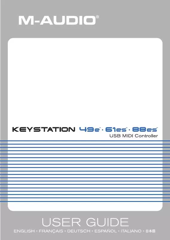 Mode d'emploi M-AUDIO KEYSTATION 88ES