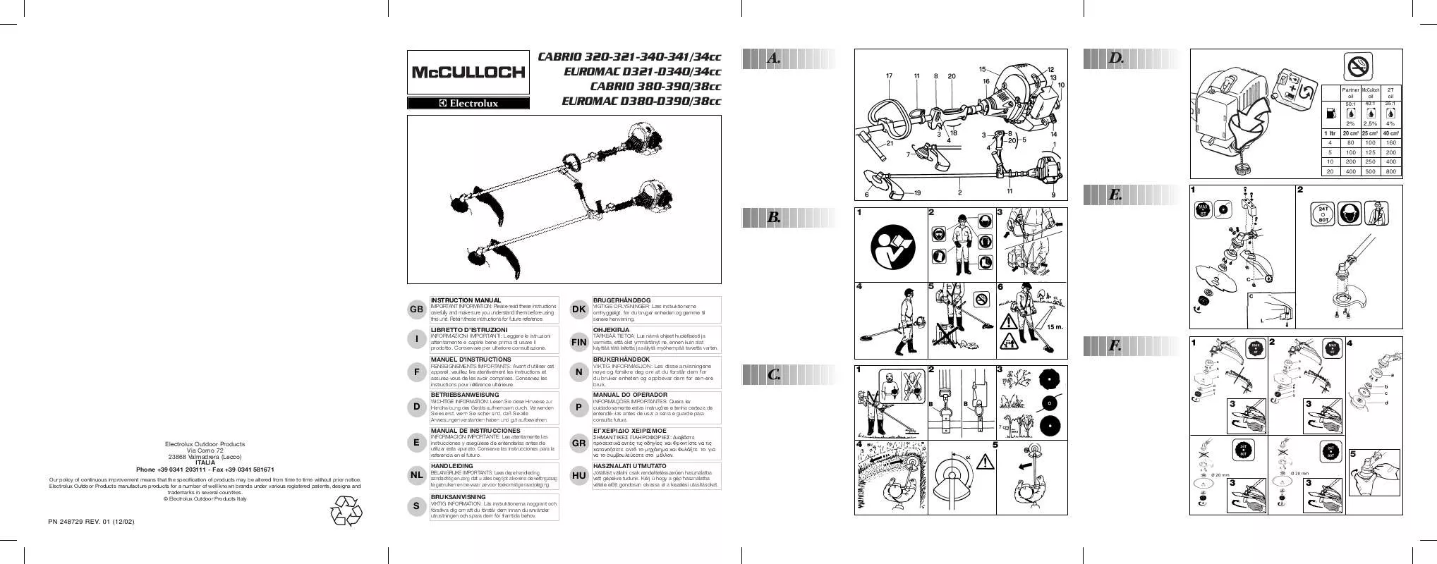 Mode d'emploi MCCULLOCH CABRIO 340