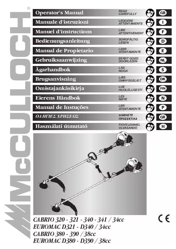 Mode d'emploi MCCULLOCH CABRIO 341- 34CC