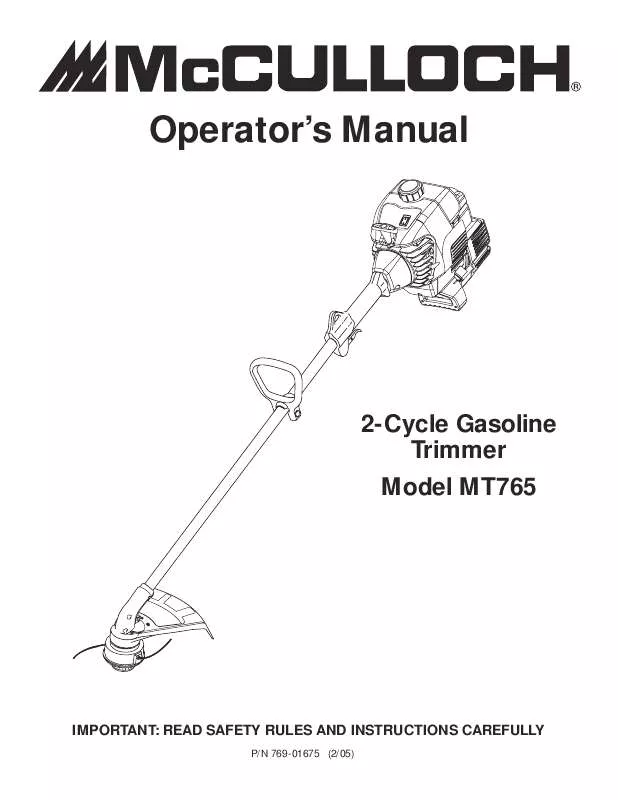 Mode d'emploi MCCULLOCH MT765