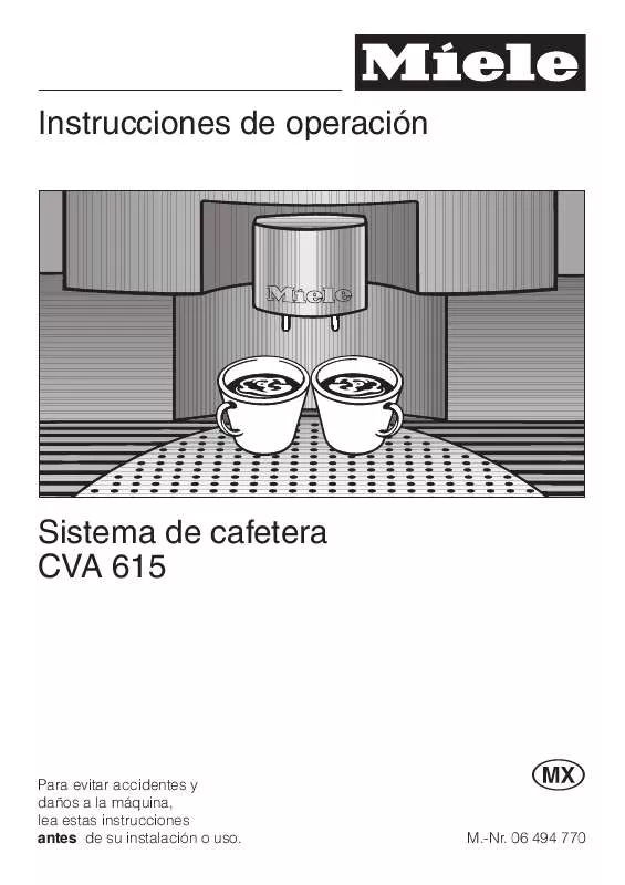 Mode d'emploi MIELE CVA 615 COFFEE SYSTEM