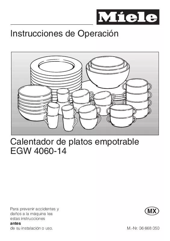 Mode d'emploi MIELE EGW 4060-14 PLATE & CUP WARMER