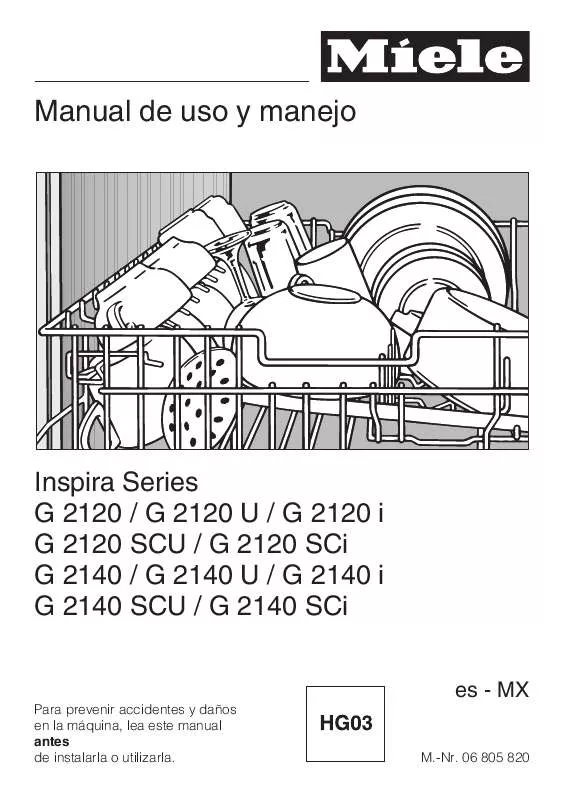 Mode d'emploi MIELE G 2140 PREFINISHED, FULLSIZE DISHWASHER