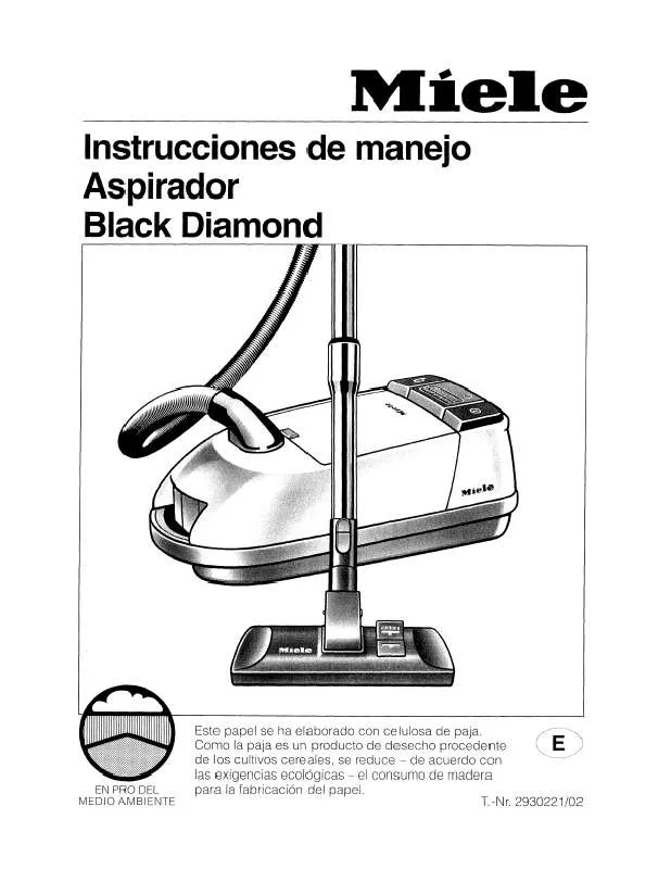 Mode d'emploi MIELE S 256 BLACK DIAMOND COMPACT CANIS TER