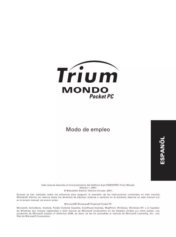 Mode d'emploi MITSUBISHI TRIUM MONDO