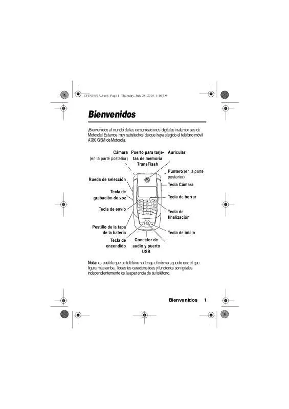 Mode d'emploi MOTOROLA A780