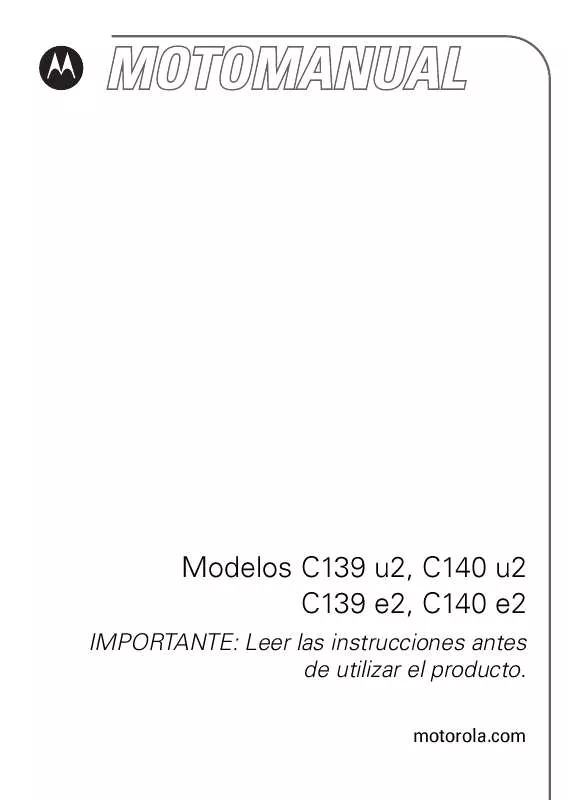 Mode d'emploi MOTOROLA C139/C140
