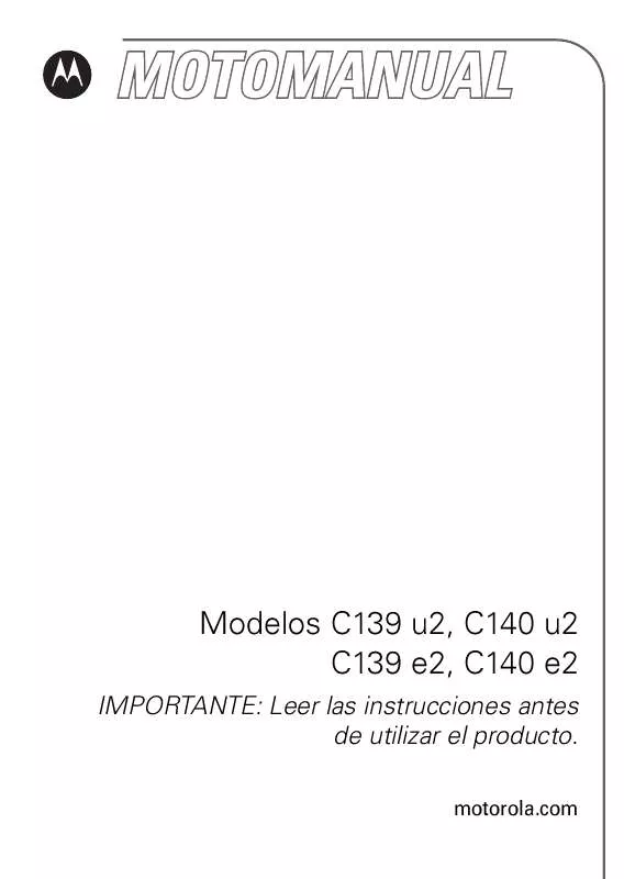 Mode d'emploi MOTOROLA C139