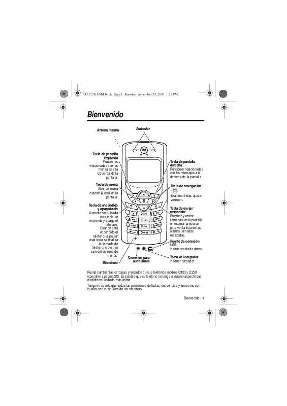 Mode d'emploi MOTOROLA C250