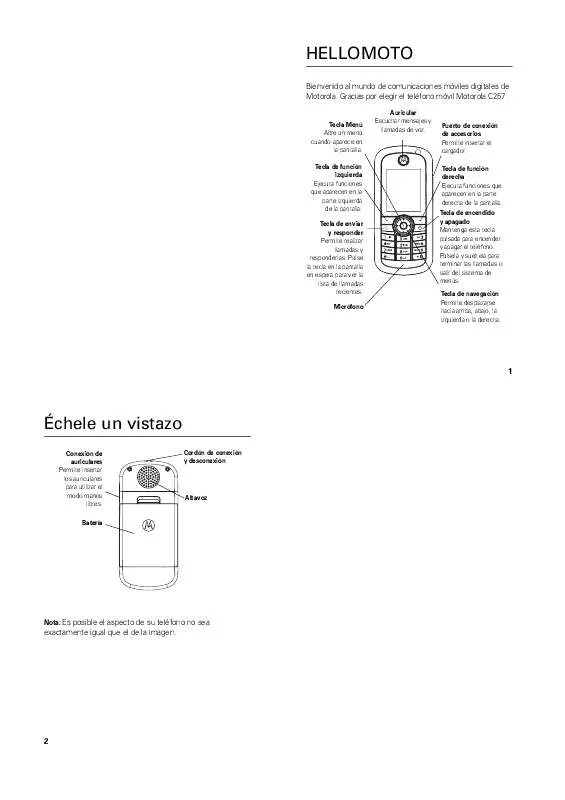 Mode d'emploi MOTOROLA C257