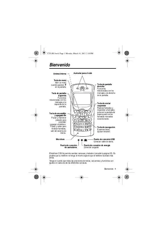 Mode d'emploi MOTOROLA C350