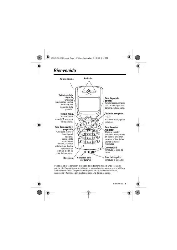 Mode d'emploi MOTOROLA C450