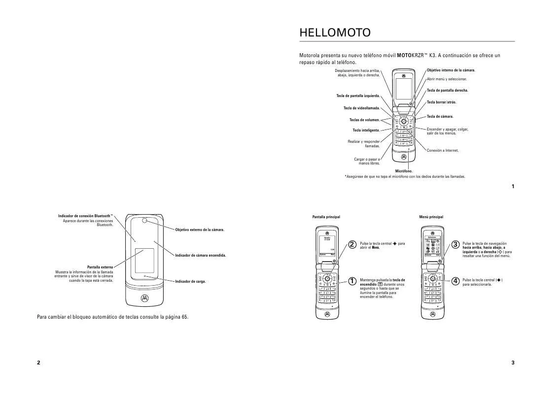 Mode d'emploi MOTOROLA MOTOKRZR K3