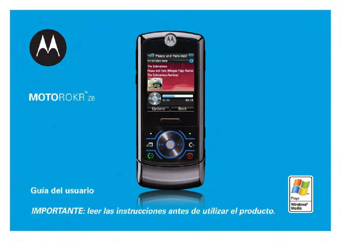 Mode d'emploi MOTOROLA MOTOROKR Z6