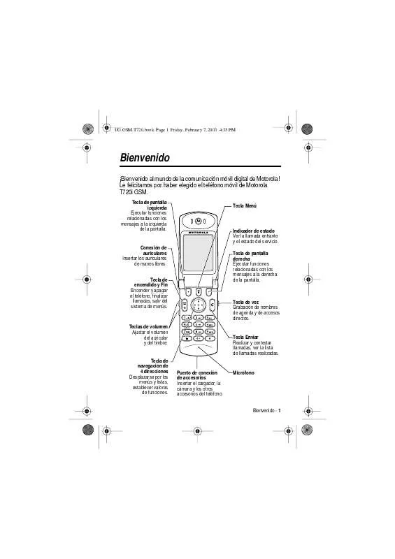 Mode d'emploi MOTOROLA T720I