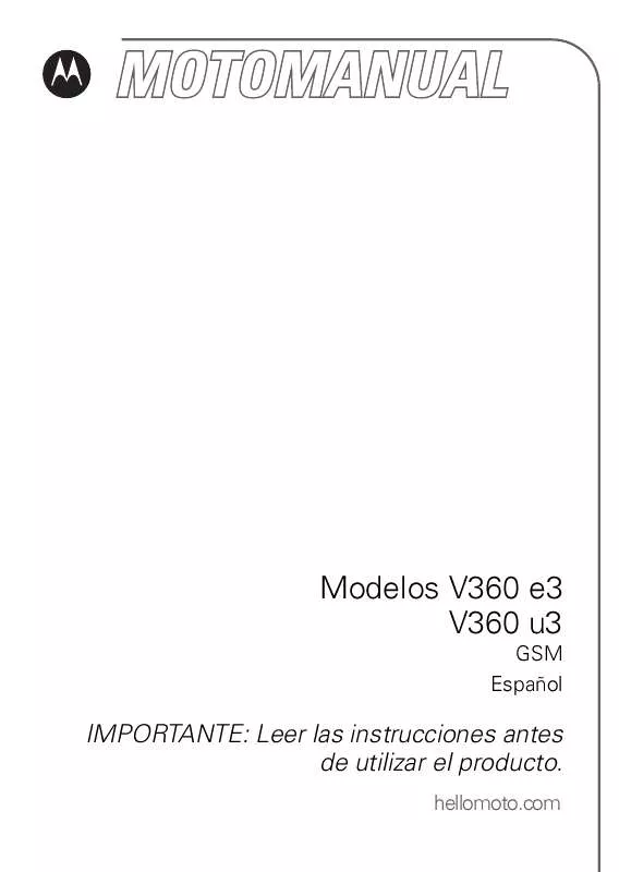 Mode d'emploi MOTOROLA V360