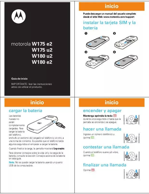 Mode d'emploi MOTOROLA W175