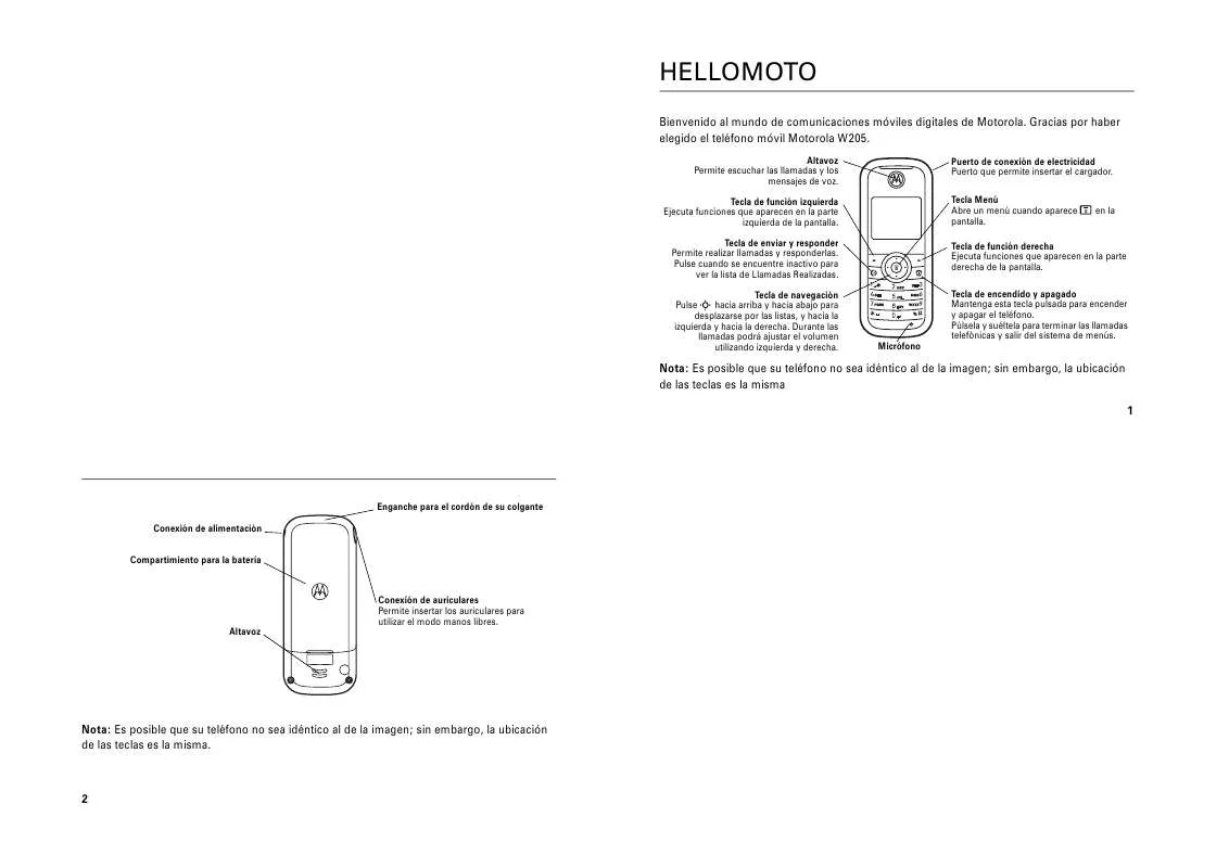 Mode d'emploi MOTOROLA W205