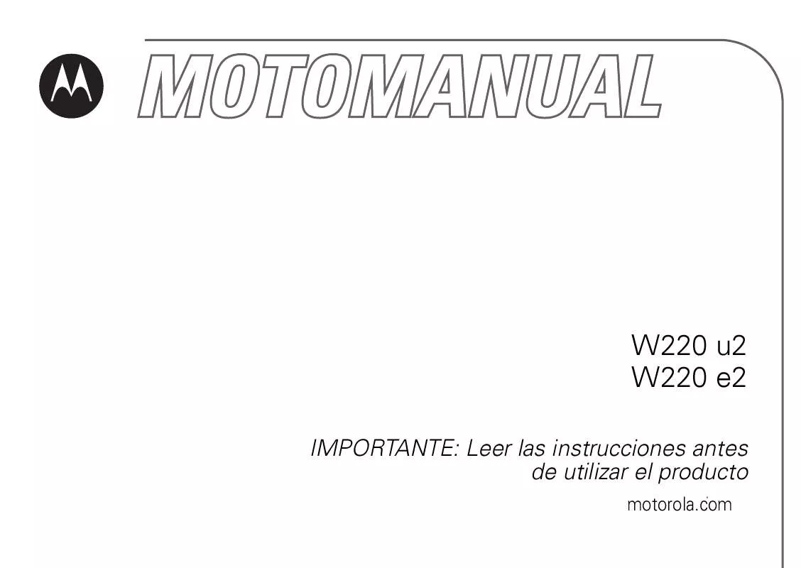 Mode d'emploi MOTOROLA W220