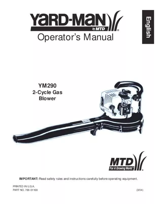 Mode d'emploi MTD YM290