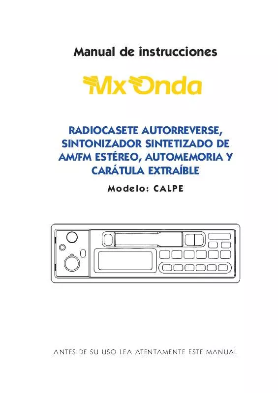 Mode d'emploi MXONDA CALPE