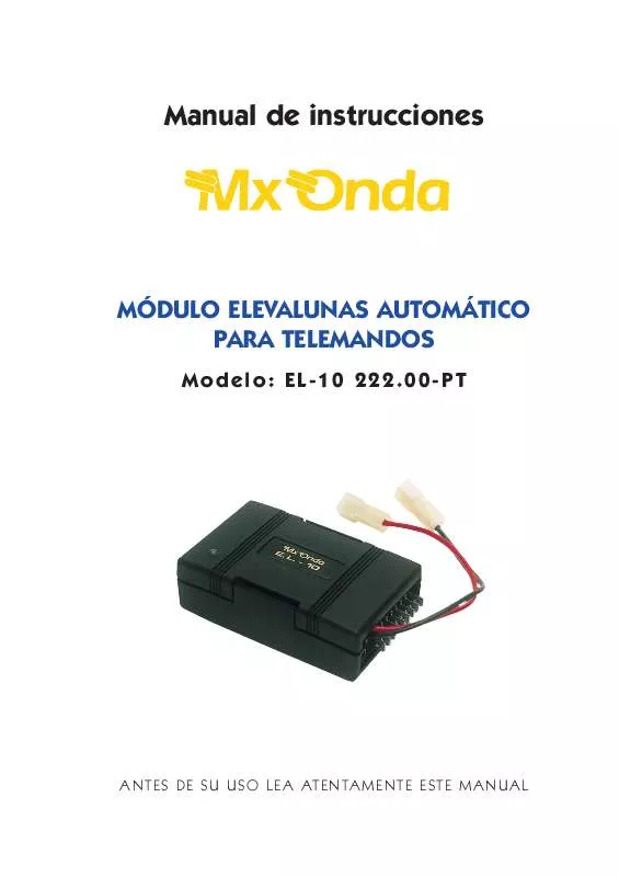 Mode d'emploi MXONDA EL-10 222.00-PT