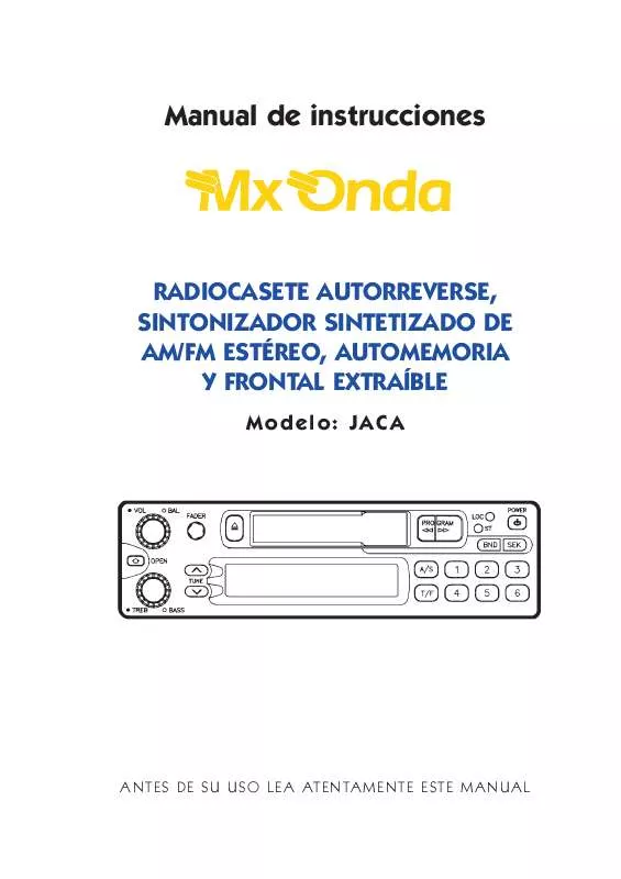 Mode d'emploi MXONDA JACA