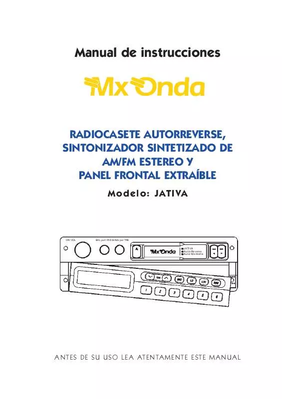 Mode d'emploi MXONDA JATIVA