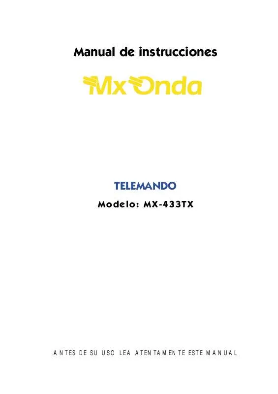 Mode d'emploi MXONDA MX-433TX