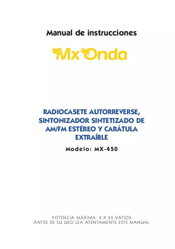 Mode d'emploi MXONDA MX-450