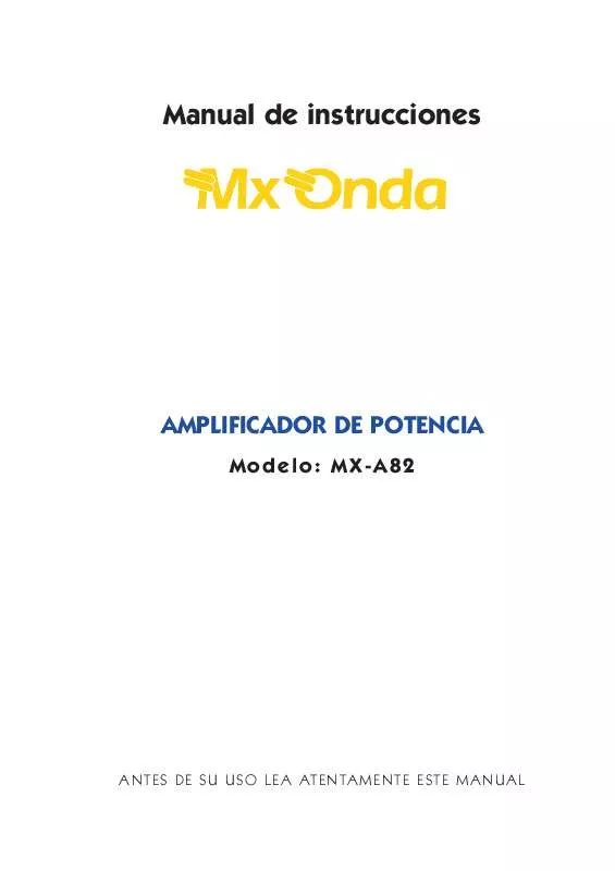 Mode d'emploi MXONDA MX-A82