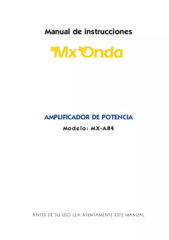 Mode d'emploi MXONDA MX-A84
