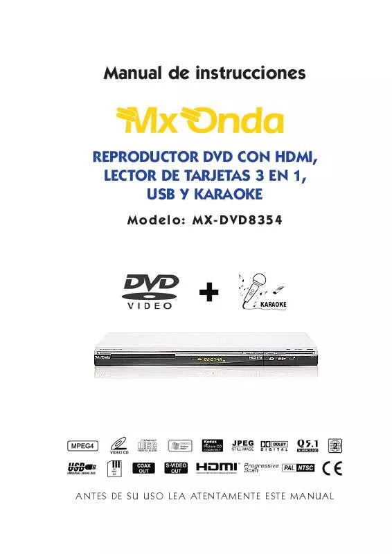 Mode d'emploi MXONDA MX-DVD8354