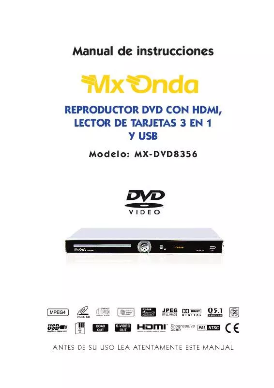 Mode d'emploi MXONDA MX-DVD8356