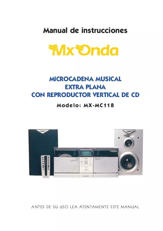 Mode d'emploi MXONDA MX-MC118