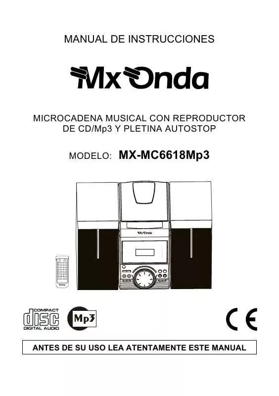Mode d'emploi MXONDA MX-MC6618
