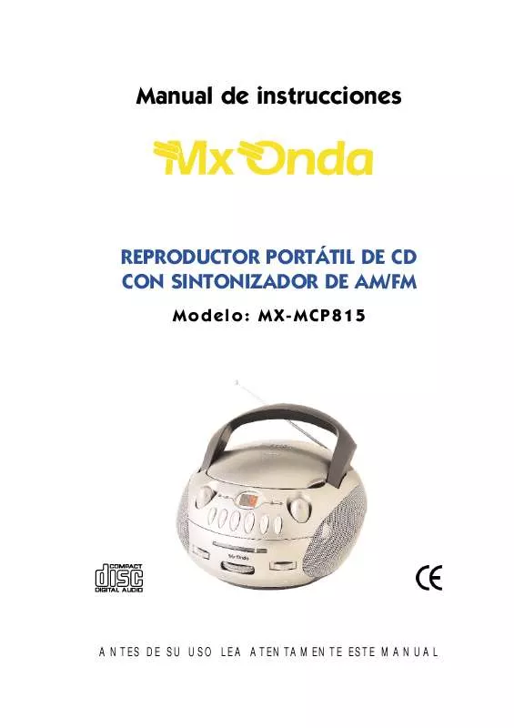 Mode d'emploi MXONDA MX-MCP815
