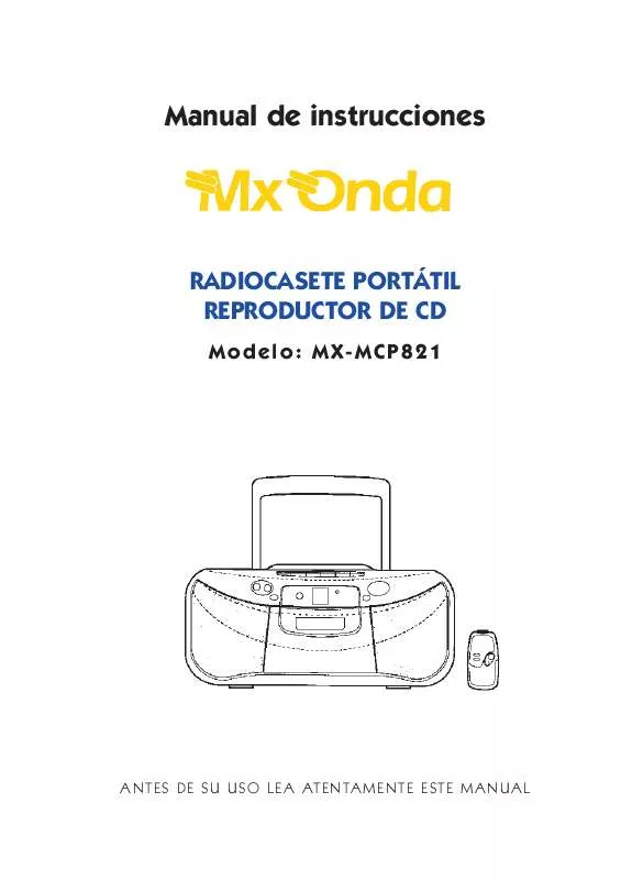 Mode d'emploi MXONDA MX-MCP821