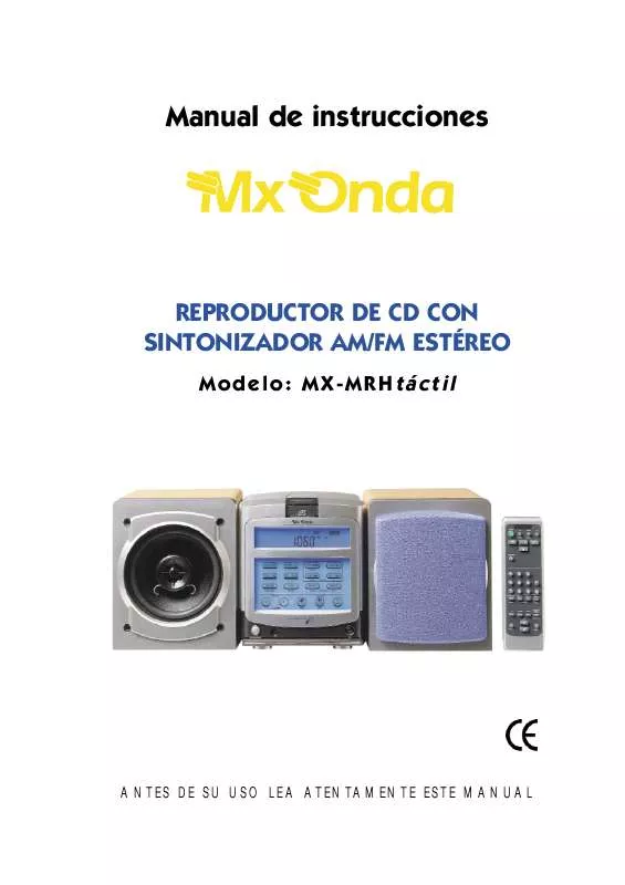 Mode d'emploi MXONDA MX-MRH TACTIL